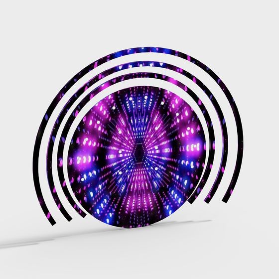 Neon Mirage Rings 3D model