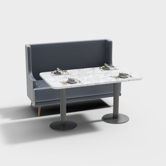 Stylish Restaurant Booth 3D model for Modern Spaces