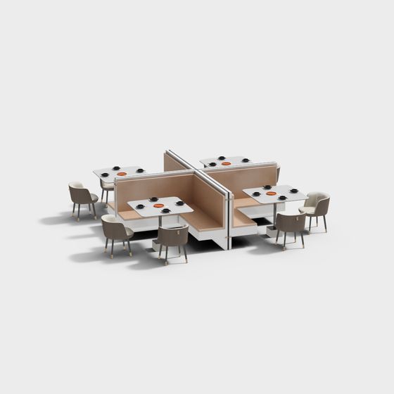 Urban Coffee Corner Low-Poly 3D model