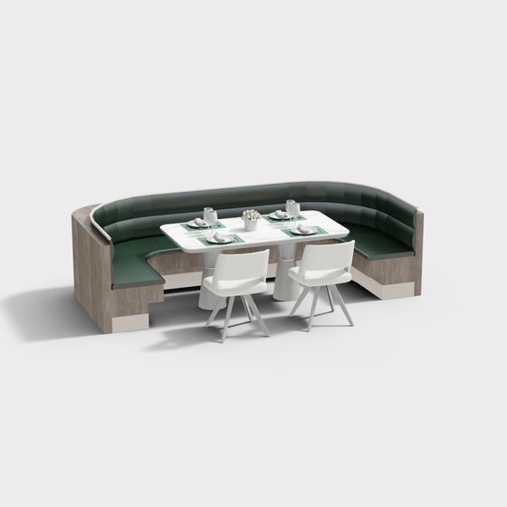 Urban Corner Dining Table 3D model for Stylish Interiors