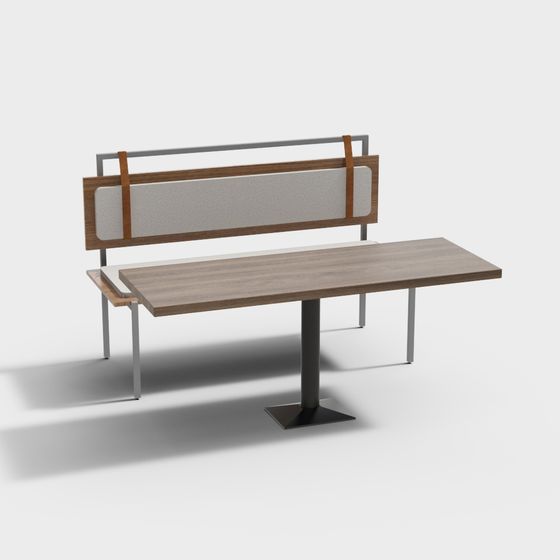 Modern Low Polygon Office Desk and Chair 3D model