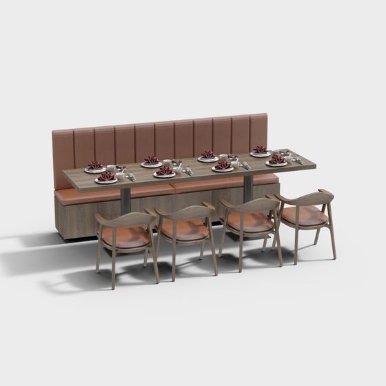 Contemporary Restaurant Seating 3D model