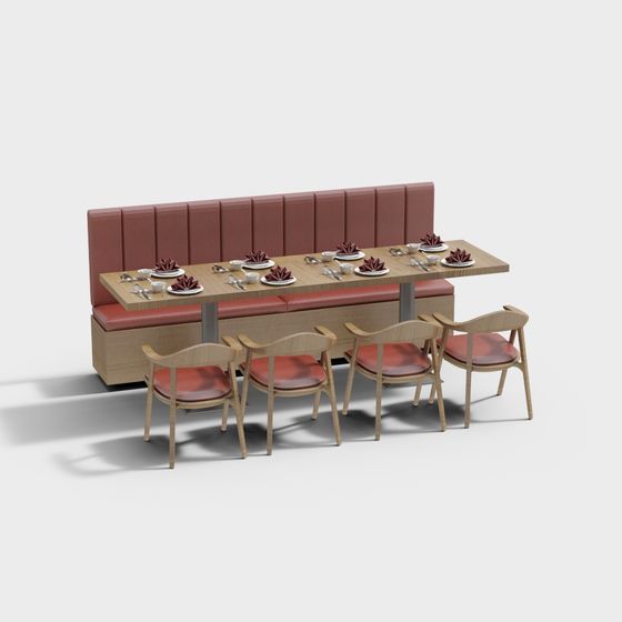 Elegant Restaurant Seating Area 3D model