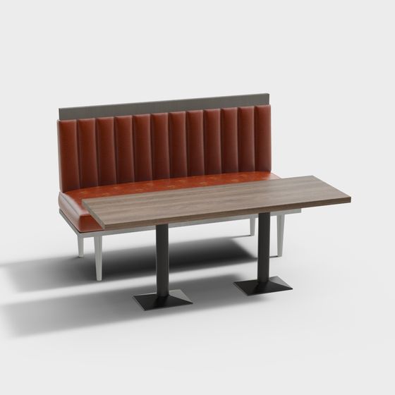 Retro Style Dining Chair and Table 3D model