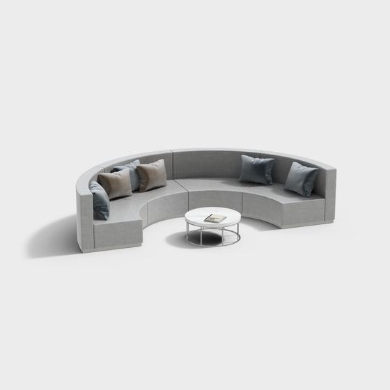 Curved Sofa 3D model for Modern Interiors