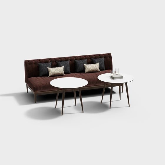 Stylish Low Poly Sofa Set 3D Model
