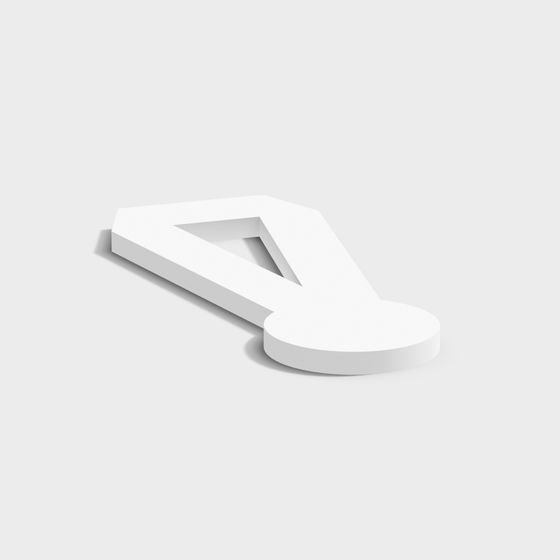 Minimalist Key 3D model Design