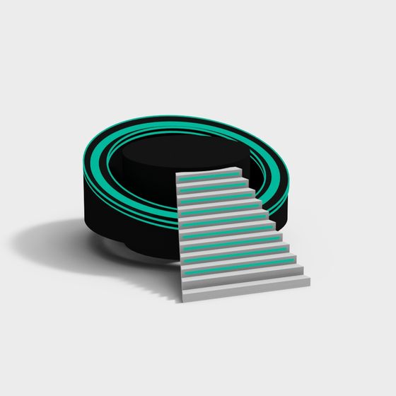 Futuristic Time-Space Staircase 3D model