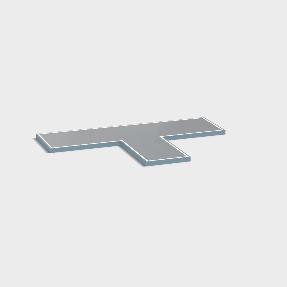 T-Type Platform Low-Poly 3D model