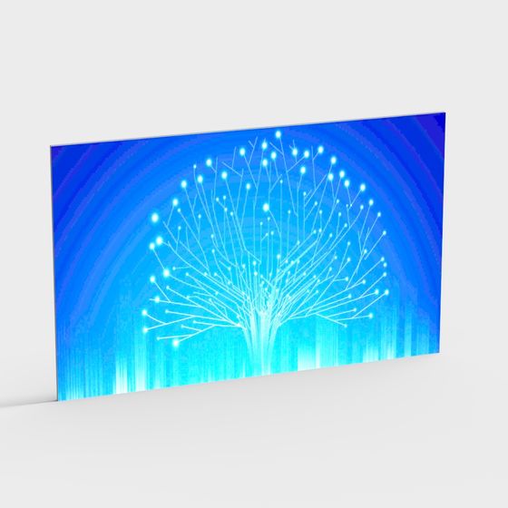 Futuristic Light Tree 3D model in Blue Ocean