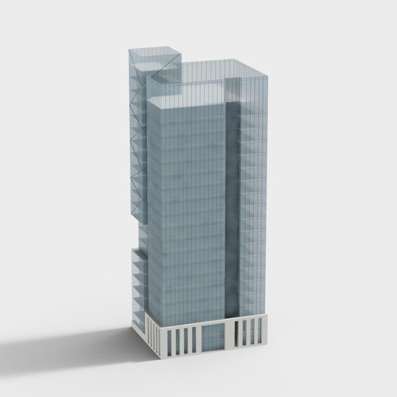 Glass Facade Skyscraper 3D model