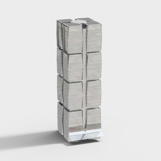 City Block 3D Model - Futuristic Architectural Design