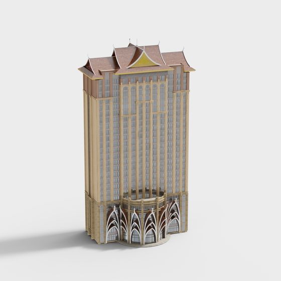 Oriental Pearl Tower Low Poly 3D model