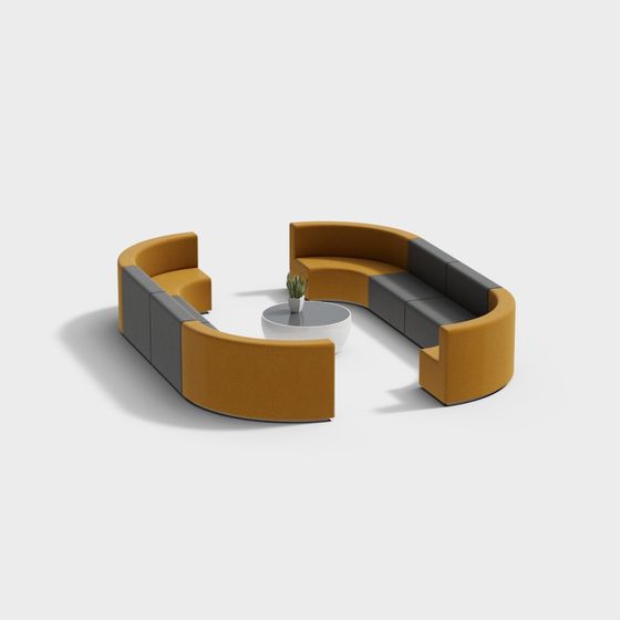 Curvilinear Serenity Sofa 3D model