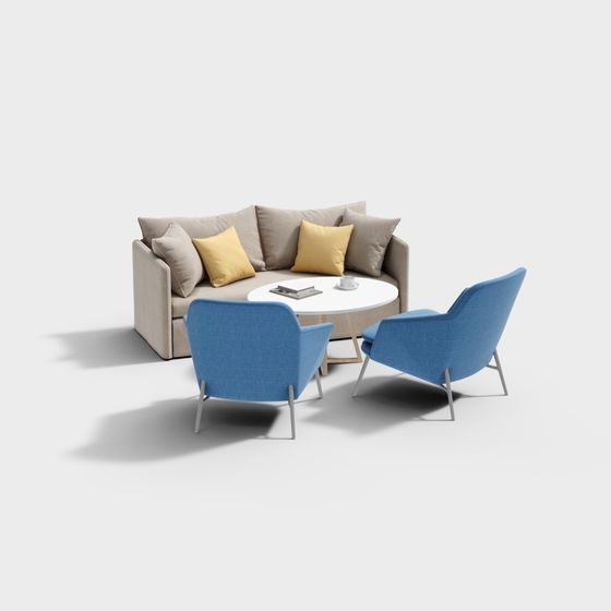 Cozy Corner Set 3D model for Modern Interiors