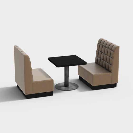 Minimalist Coffee Table and Chairs Set 3D model