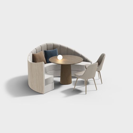 Contemporary Round Table Lounge 3D model