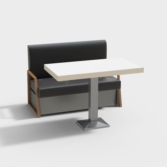 Urban Corner Table & Bench 3D model