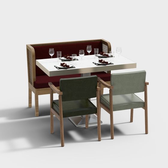 Elegant Restaurant Dining Set 3D model