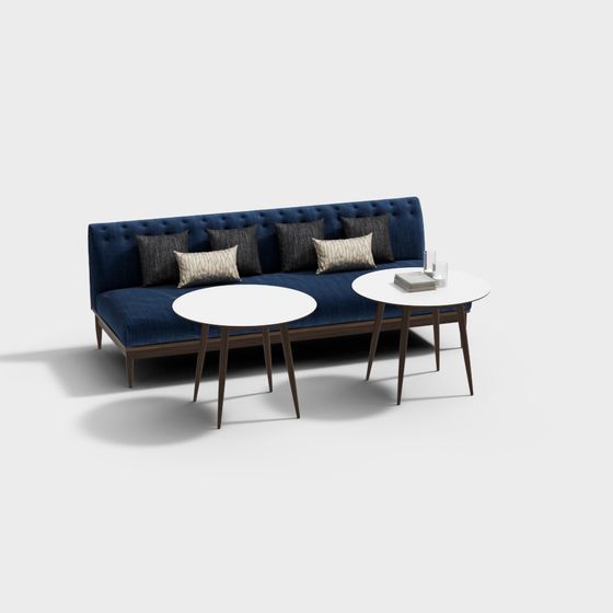 Elegant Low-Poly Sofa 3D Model for Modern Interiors