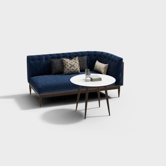 Elegant Low-Poly Sofa 3D model for Modern Interiors