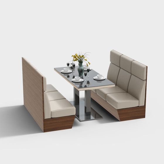 Bistro Booth 3D Model for Contemporary Projects