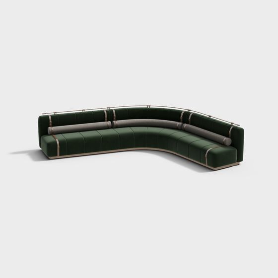 Urban Oasis Curved Sofa 3D model for Modern Spaces
