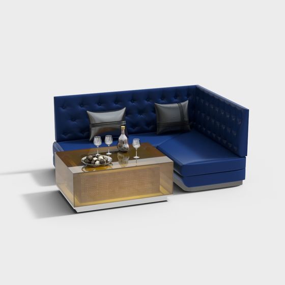 Elegant Low-Polygon 3D Sofa Model for Modern Interiors
