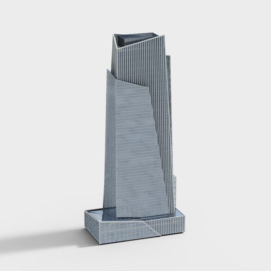 Futuristic Urban Light Skyscraper 3D model