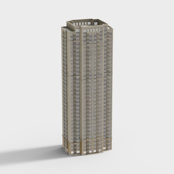 Stunning High-Rise Residential Building 3D model