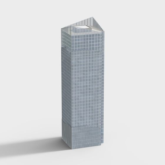 Futuristic Glass Facade Skyscraper 3D model