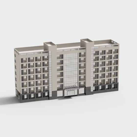 Stylish Low-Poly Urban Building 3D model for Creative Works