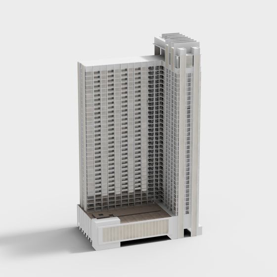 Elegant High-Rise Building 3D model for Urban Design
