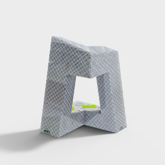 Futuristic Low-Polygon 3D Model Bridge Design