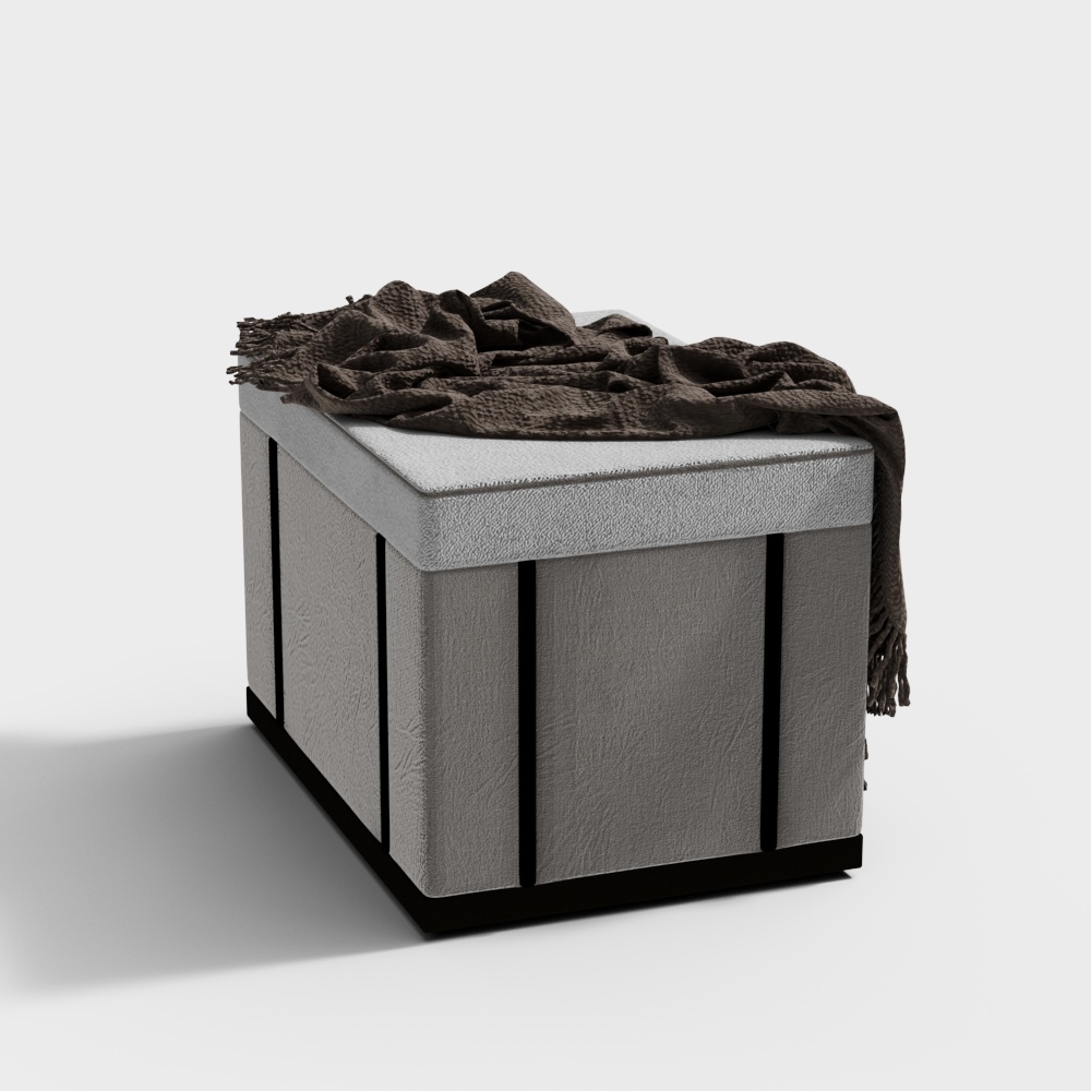 sofa stool with blanket