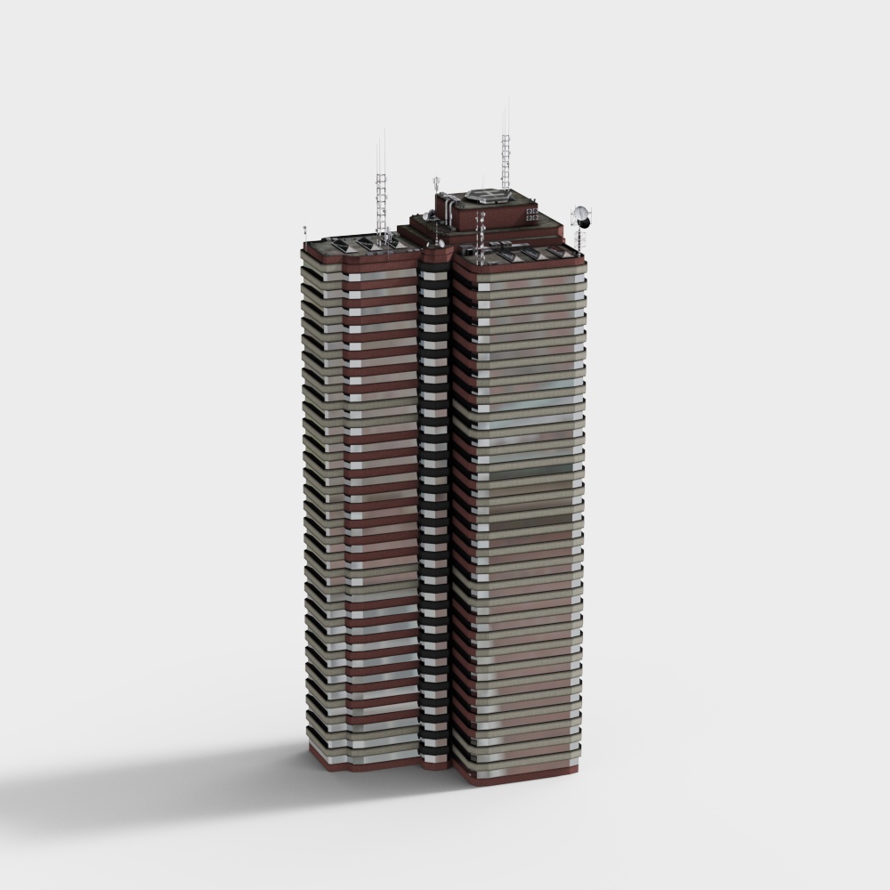 Urban Skyscrapers 3D Model