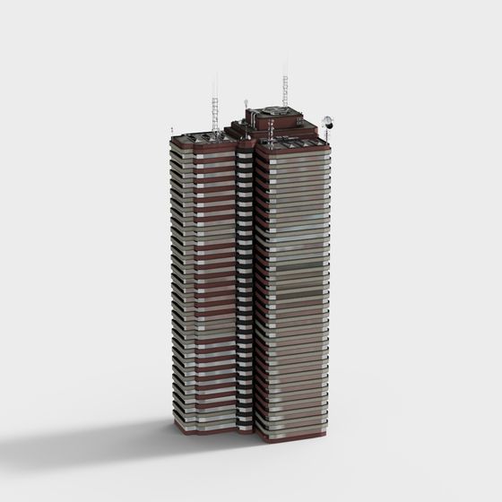 Urban Skyscrapers 3D Model