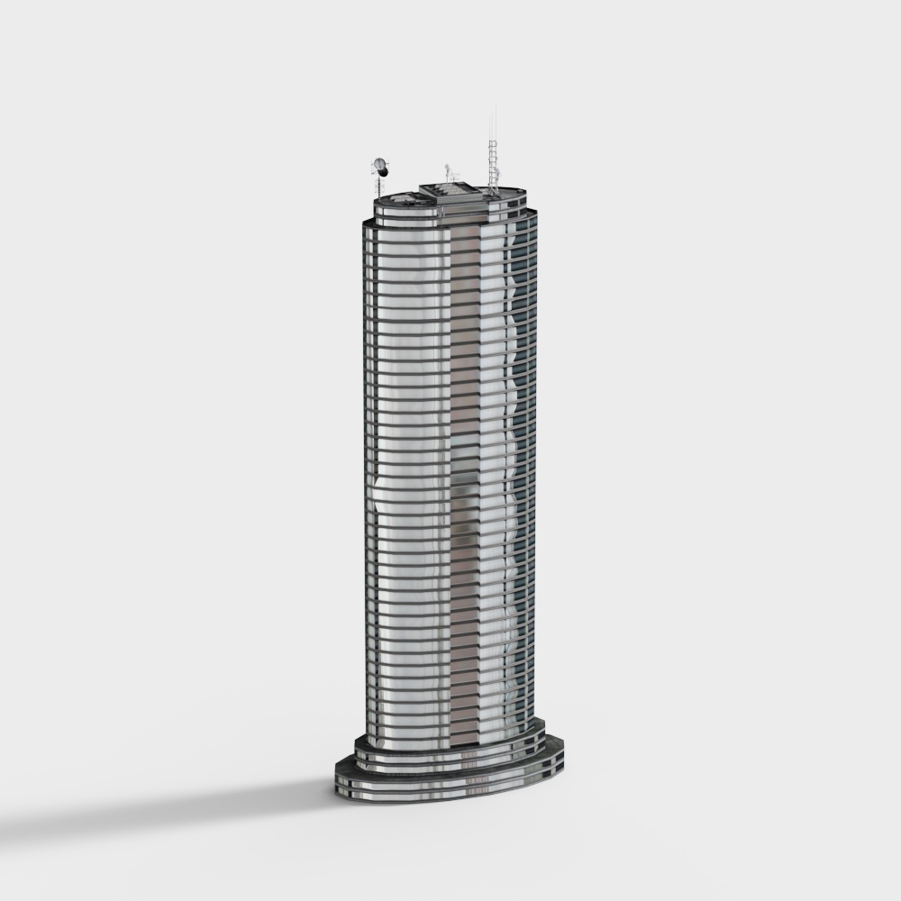 Stunning Skyscraper 3D model in Low-Polygon Style