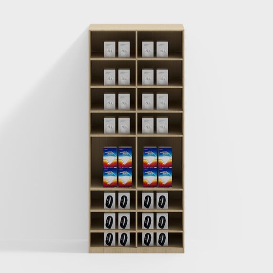 Modern Low-Polygon Display Cabinet 3D model