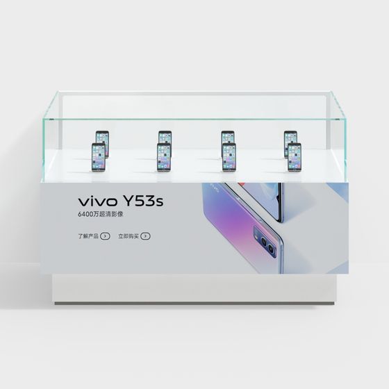 Vivo Y53s 3D model with Low Poly Design