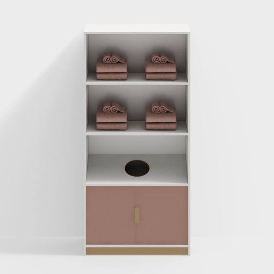 Elegant Minimalist Bathroom Storage Cabinet 3D model
