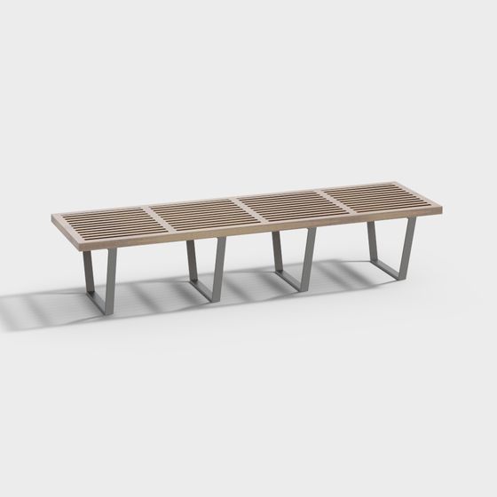 Elegant Minimalist Bench 3D model