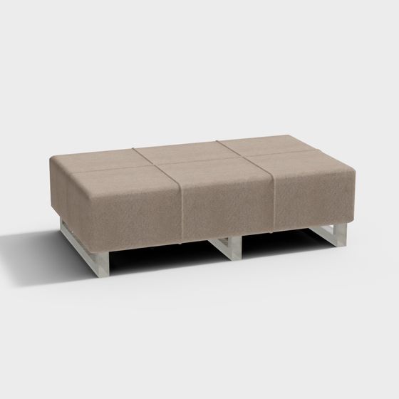 Urban Comfort Ottoman 3D model for Contemporary Spaces