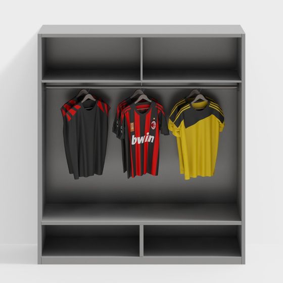 Stylish Low Poly Wardrobe 3D model