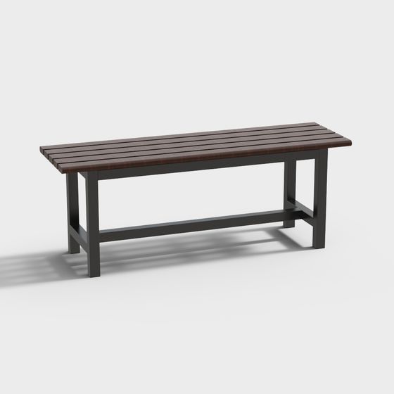 Sleek Minimalist Bench 3D model for Modern Spaces