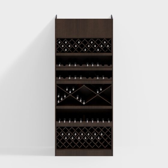 Stylish Wine Rack 3D model for Modern Interiors