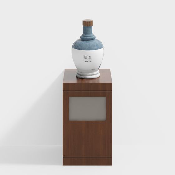 Elegant Vase with Wooden Display Stand 3D model