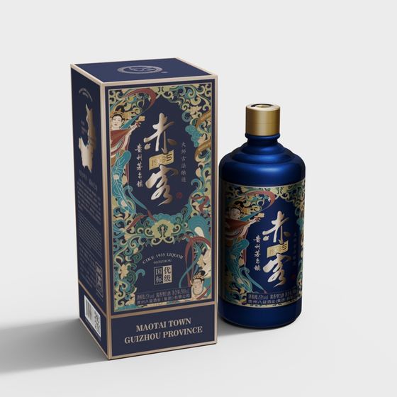 Maotai Town Premium Liquor Bottle 3D model