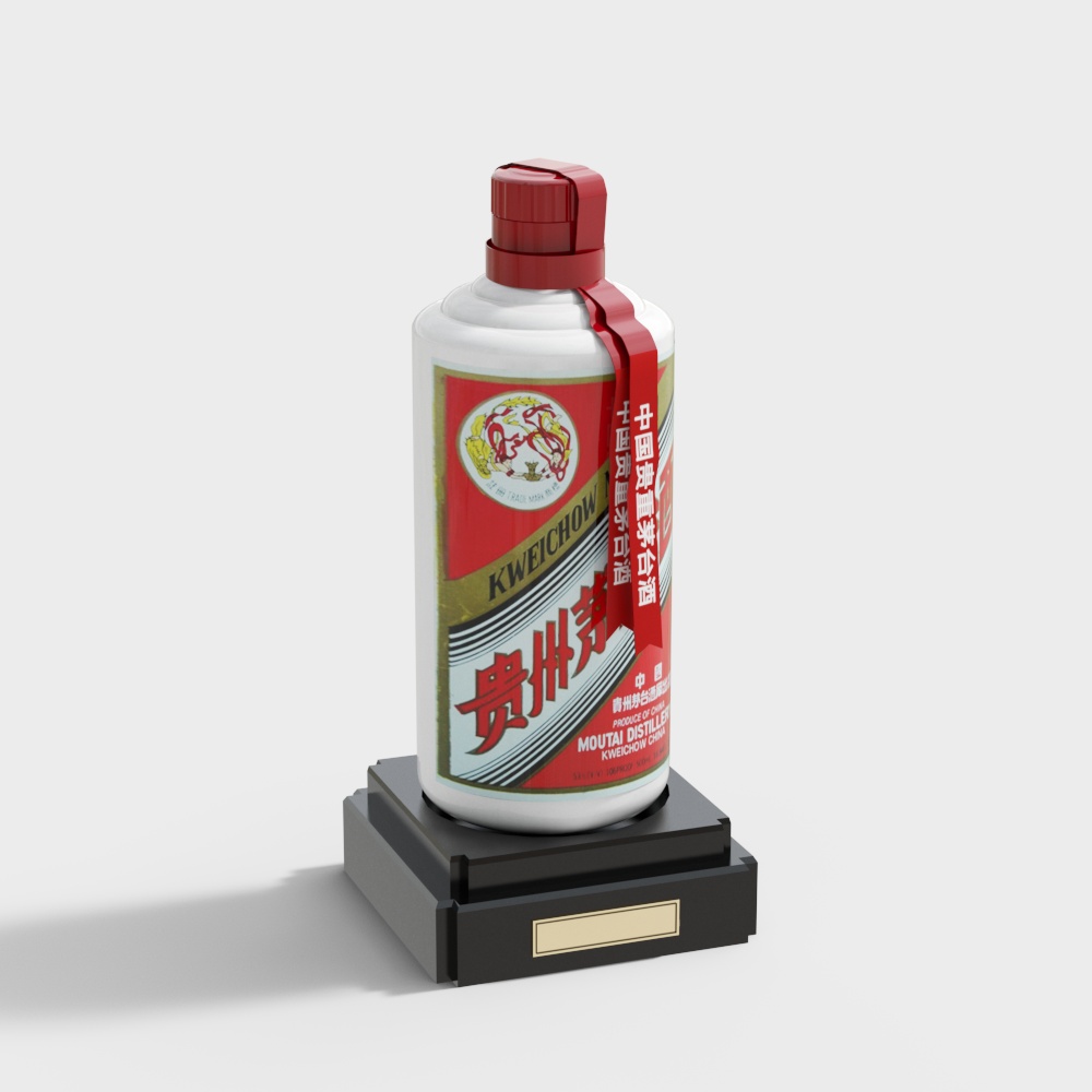 Chinese Moutai Liquor Bottle 3D model