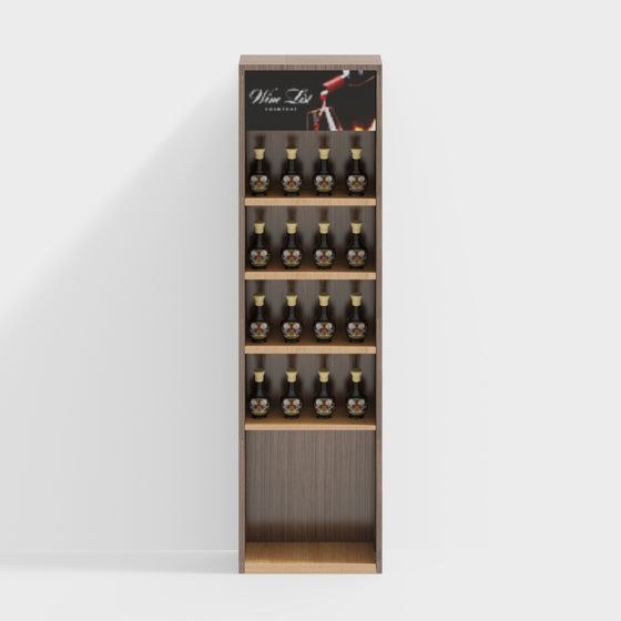 Stylish 3D Model Wine Cabinet